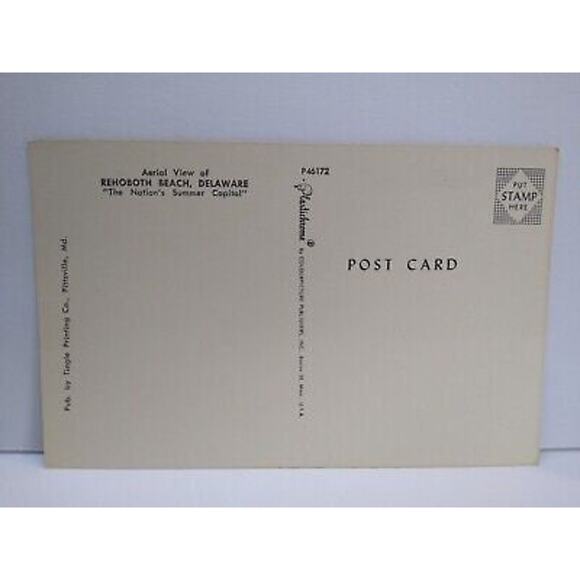 Rehoboth Beach Delaware Postcard Beach Buildings Arial Atlantic Ocean Unused - Picture 3 of 3